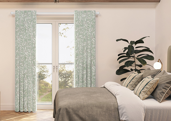 Aviary Velvet, Eucalyptus - Made to Measure Curtain - Image 3